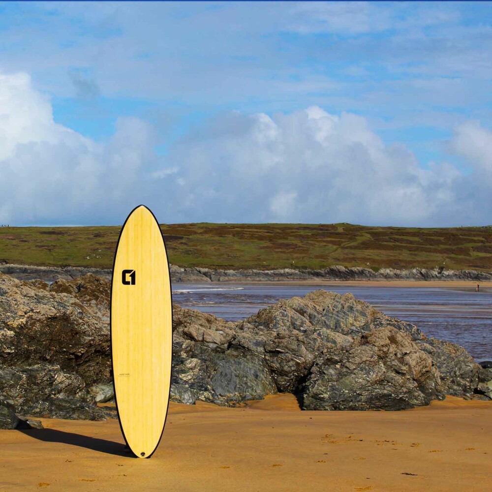 7' 2 Bamboo Round Tail Mini Mal Surfboard